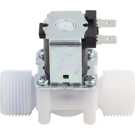 12V DC Plastic Solenoid Valve 3/4'' DN20 Normally Closed N/C Flow Switch Water Inlet Quick Connect (1/5)