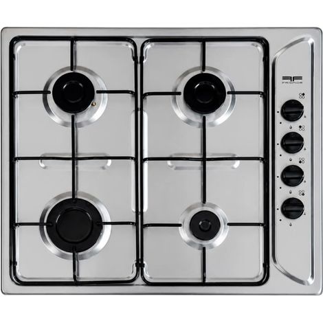 Piano cottura a gas a 4 fuochi in acciaio inox 580x510 mm.