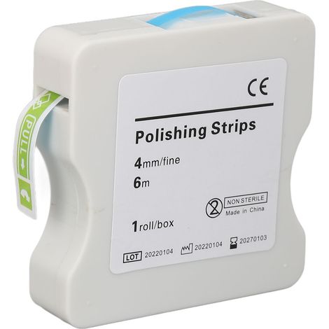 Bandes abrasives dentaires de 4 mm et 6 m, résine, pour le polissage et le ponçage des dents, outil de nettoyage en profondeur, bleu (1/5)