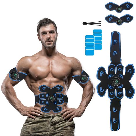 Estimulador abdominal, entrenador abdominal con banda, equipo de entrenamiento para los músculos abdominales, banda de ejercicios abdominales para hombres y mujeres. (1/5)