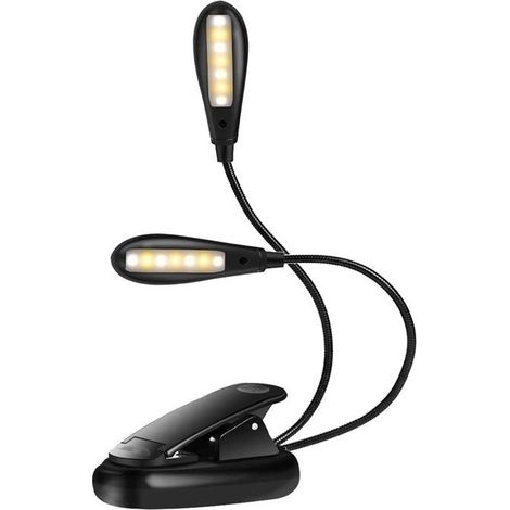 Lampe de lecture LED rechargeable USB, pince flexible, 3 W 50 lm, 1200 mAh, protection des yeux (1/5)