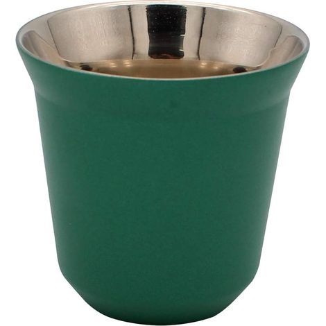 Mug à café en acier inoxydable, tasse expresso, capsule à double isolation thermique verte (1/4)