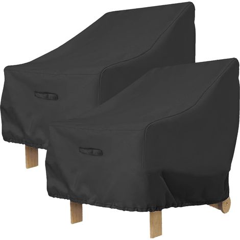 2pcs Housse Protection, Tissu Oxford 210D, Imperméable, Anti-UV, Avec Corde Et Boucle, Pour Fauteuil Jardin (1/5)