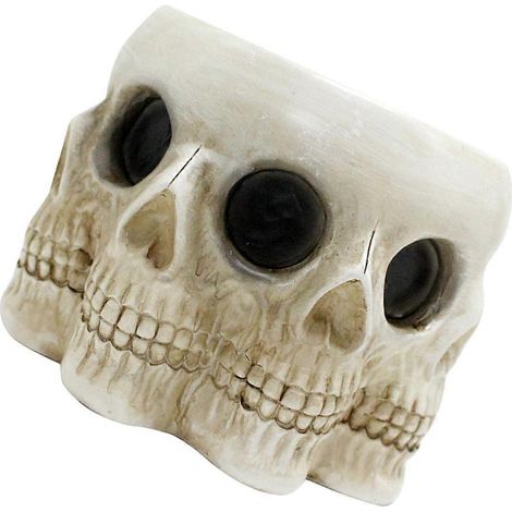 Pot de fleurs en forme de crâne compatible avec les pots de rangement en résine pour Halloween. Contenant pour plantes et fleurs en forme de crâne. (1/5)