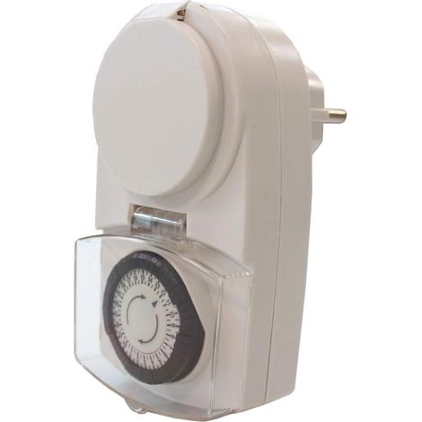 Tageszeitschaltuhr analog mini für Außen IP44 weiß Schaltuhr Zeitschaltuhr (1/4)