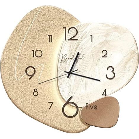 Horloge Murale, Créative Silencieuse,Moderne en Porcelaine Cristalline De Style Nordique, Décoration à Piles pour École, Salon, Cuisine, Bureau (1/5)