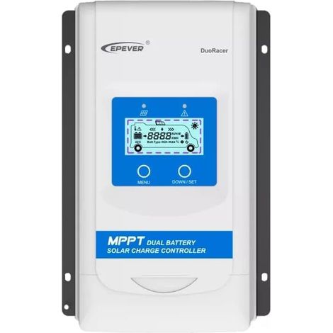 30A Dual Battery Regulateur de Charge Solaire MPPT, 12V / 24V Régulateur Mppt Automatique avec écran LCD pour Remorque Bateau de Camping pour Scellé, Gel, Submergé, Lithium Batterie - DR3210N (1/5)