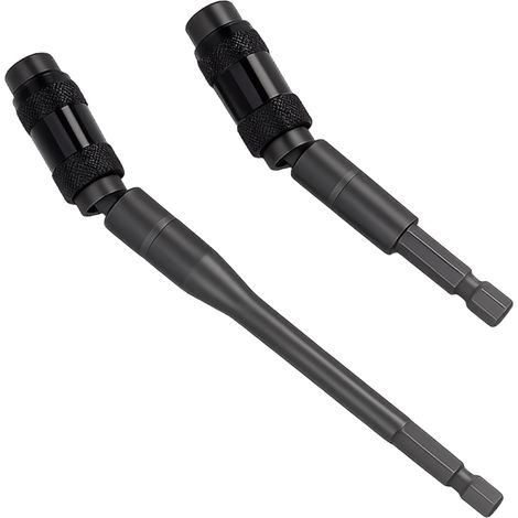 Magnetic Bit Holder 1/4" Flexible 2 Pack - 90mm and 145mm Screwdriver Extenders with 20° Swivel Head - Ideal Accessory for Narrow Spaces, Hard to Access Angles (1/5)