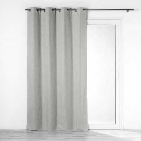 Rideau a oeillets occultant 140 x 260 cm Crepuscules gris (1/4)
