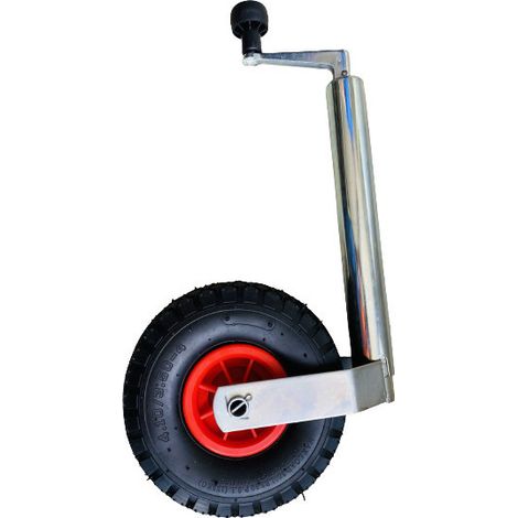 Maxter – Roue jockey gonflable 260 mm – Capacité 136 kg – Tube diamètre 48 mm – Manivelle ergonomique pour remorque