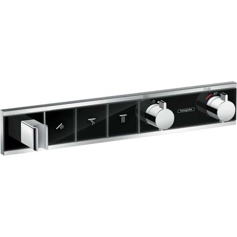 Hansgrohe RainSelect - Miscelatore doccia termostatico ad incasso, a 3 utenze, nero/cromato 15356600 (1/3)