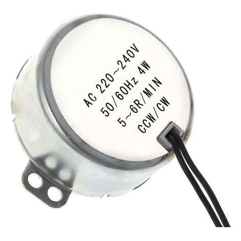 Synchronous Gear Motor 220–240V AC, 4W, Forward/Reverse Rotation, High Torque, 5–6 rpm