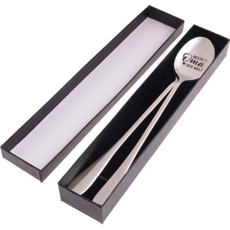 Cuillère À Café - Acier Inoxydable 410 - 19,6 cm - Pour Café Thé Glace - Personnalisable Gravure - Lot De 2 (1/5)
