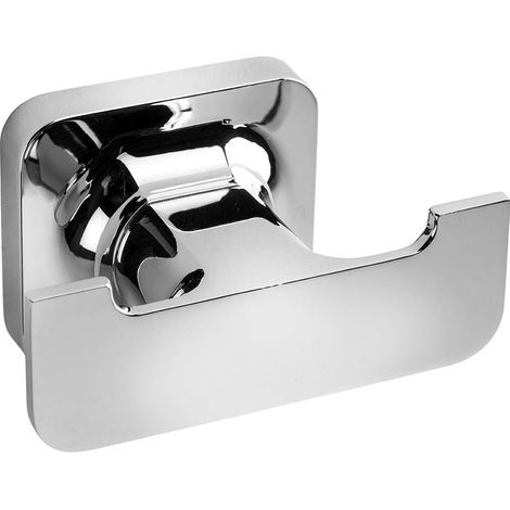Croydex Flexi-Fix Double Robe Hook, Chrome Bathroom Accessories - Shoreditch (1/4)