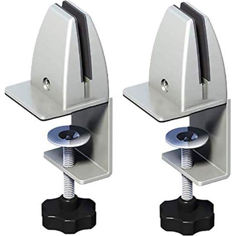 Pince de fixation pour séparateur de bureau en plexiglas, support de serrage pour table transparente, protection anti-projections. (1/5)