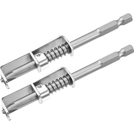 Lot de 2 porte-vis à ressort - Acier inoxydable et aluminium - Maintien sécurisé vis - Travaux en hauteur espaces restreints - 100 x 14 mm Argent (1/5)