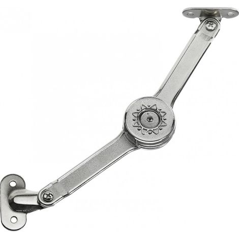 Hettich – Compas d'abattant pour coffre à jouets – Longueur 240 mm – Acier nickelé – Angle d'ouverture 90° – Fixation à droite