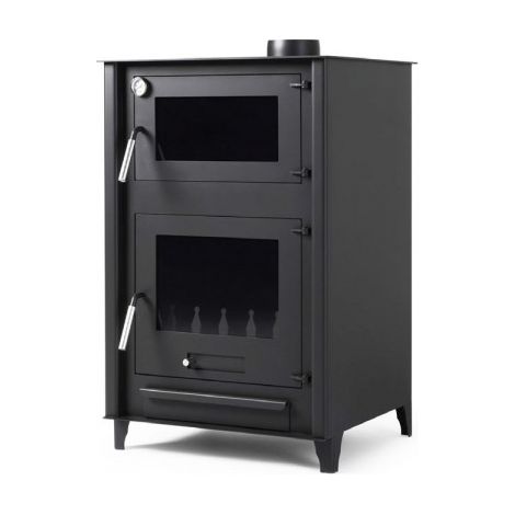Estufa leña grande con horno modelo D 13 Kw Chimenea rustica de leña Estufa de leña clásica para salón salida humos vertical (1/5)