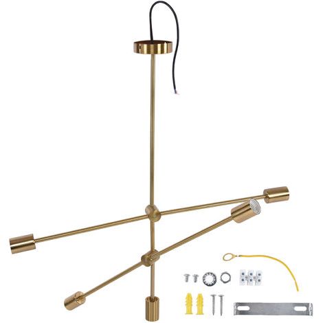 Lámpara de araña moderna con un aspecto único, diseño elegante, líneas geométricas firmes y estables, 110-220V (1/5)
