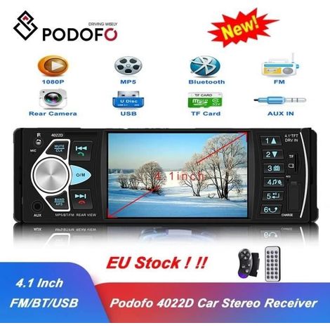 Autoradio Bluetooth Stéréo Localisation de voiture - Lecteur MP3 - Assistant vocal - Lumières colorées (1/4)