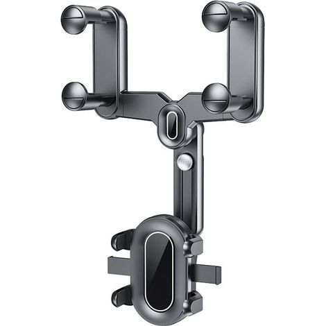 Soporte para teléfono para espejo retrovisor, soporte para teléfono de coche, soporte multifuncional retráctil, flexible y giratorio de 360°. (1/4)