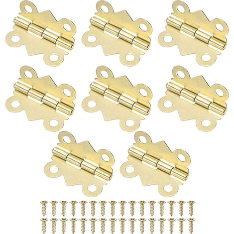 8-Pack 3/4in (20mm) Paumelles De Porte Interieur Gold Tone (1/5)