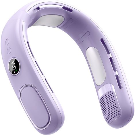 Ventilatore da Collo con Raffreddamento a Semiconduttore, 6000mAh, 5 Velocità – Design Ergonomico Senza Pale, Silenzioso – Ideale per Ufficio e Outdoor (1/5)