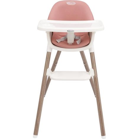 Graco - Presti™ Seggiolone 3-in-1: seggiolone, sgabello, seggiolina. Adatto da 6 mesi a 6 anni circa (max. 27,3 kg), colore Dusty Rose (1/4)