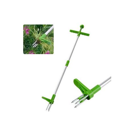 Extracteur d’herbe à main sans plier – Désherbeur debout pour jardin et potager – Outil manuel anti‑mauvaises herbes (1/4)