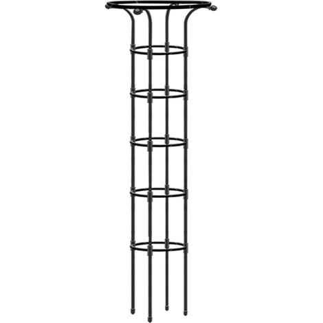 Enrejado para plantas trepadoras, recubierto de plástico, resistente a la corrosión, blanco/negro, 185 cm de alto x 20/25/28 cm de profundidad, montaje manual, no requiere herramientas. (1/5)