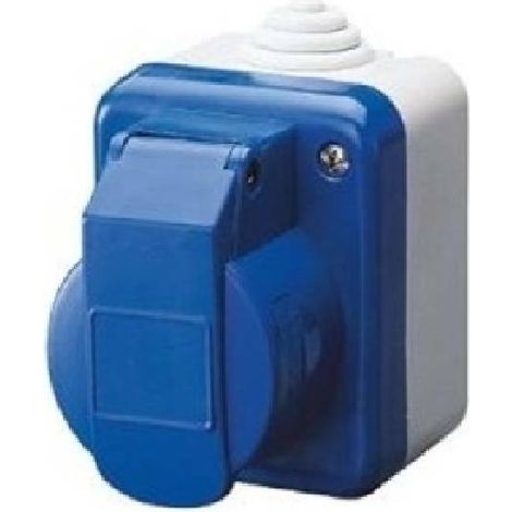 Presa Industriale da parete, norma IEC 309 2P+T 230V IP44 Grigio Ral 7035