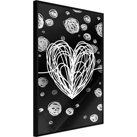 Affiche Murale Encadrée "Entangled Heart" 30 x 42 cm Noir