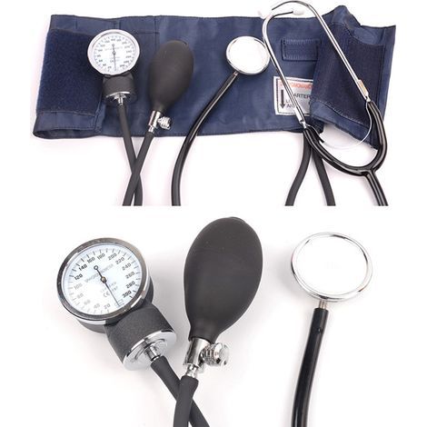 Montre manuelle de tension artérielle avec stéthoscope, sphygmomanomètre à bras, écoute du cœur fœtal, tête à double tube (1/4)