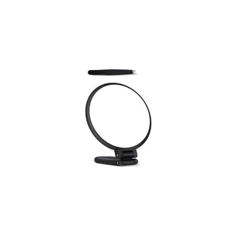 Miroir Grossissant Double Face avec Pince à Épiler - EINNENFFER - Grossissement 30x/1x, Rotation à 360°, Portable et Compact