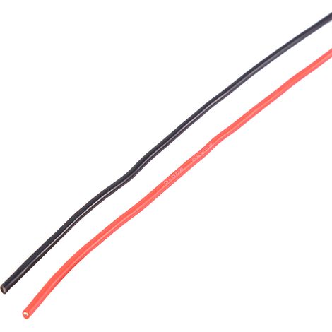 Câble électronique souple en silicone 20AWG, fil rouge et noir pour voiture RC (1 mètre rouge, 1 mètre noir) (1/5)