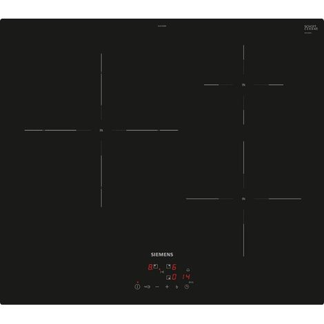 Placa de inducción 60cm 3 fuegos 4600w negra - EU611BJB5E - Siemens -