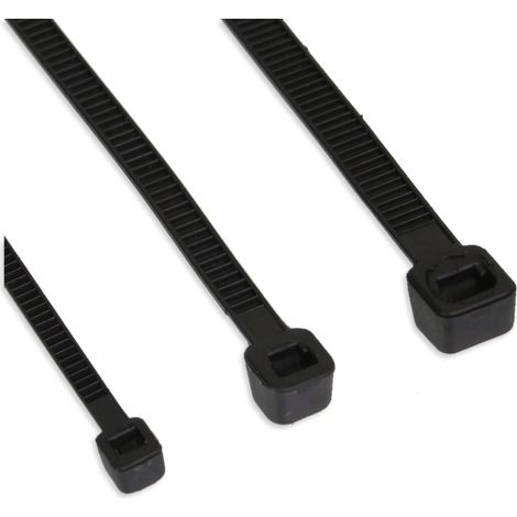 Lot de 100 Serre-câbles Noir Longueur 100 mm Largeur 2,5 mm (1/4)