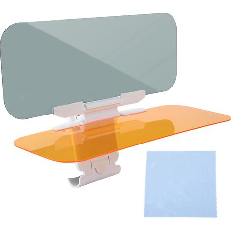 Ortviai Pare-soleil pour Voiture avec Miroir UV/IR – Anti-Éblouissement Jour & Nuit, 320 x 120 mm, Noir (1/5)