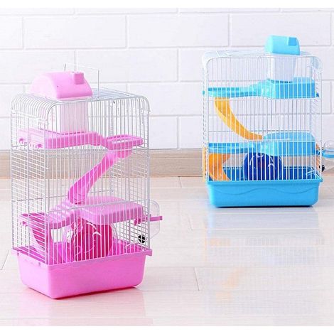 TrAdE Shop Traesio - Gabbia Per Criceti Criceto Portatile Casa A Più Livelli In Plastica 23x17x45 Cm - (1/5)