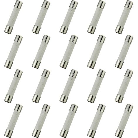 T15AL250V 20 pièces 6x30 mm 0.24 x 1.18 pouces fusible à tube en céramique à fusion lente 15A 250V