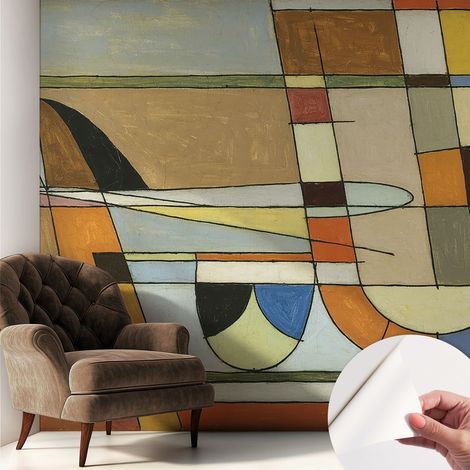 Tapete adhésive moderne pour salon et chambre à coucher Décoration rapide avec colle Harmonie géométrique 250x250 cm (1/5)