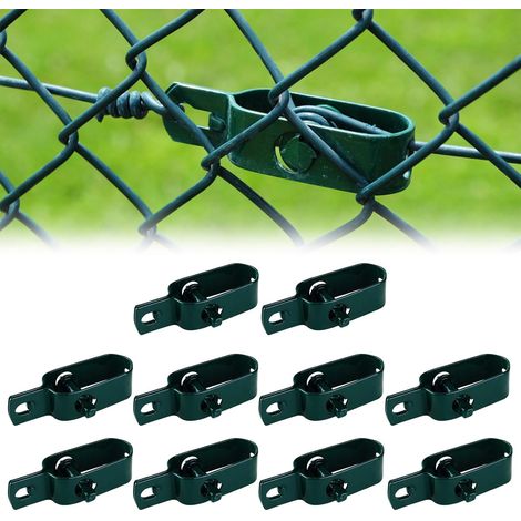 10 Pcs Wire Mesh Tensioner, Barbed Wire Tensioners, Locking Fence Adjuster 100 mm, Wire Rope Connector Kit for Cgarden, Ratchet Wire Rope (Green) (1/5)