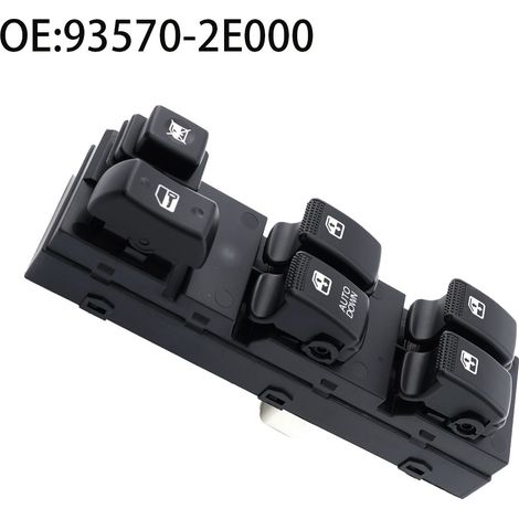Part number 93570-2E000 is suitable for the main window regulator switch in the driver's cabin of a Hyundai Tucson manufactured between 2005 and 2010.