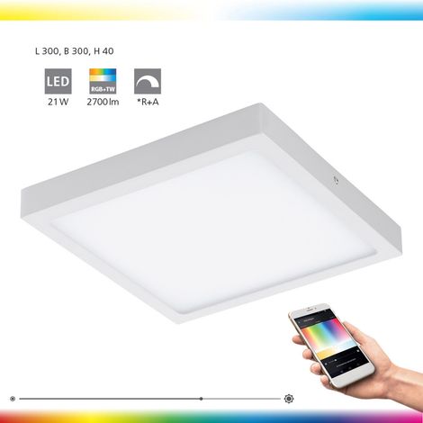 LED plafonnier Fueva-C Square 30 cm blanc - 96673 (1/5)