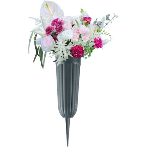 Vases Floraux Commémoratifs avec Ensemble D'inserts en Mousse, Vases Funéraires Inférieurs pour Vases de Cimetière Vase à Fleurs pour Cimetière (z) (1/5)