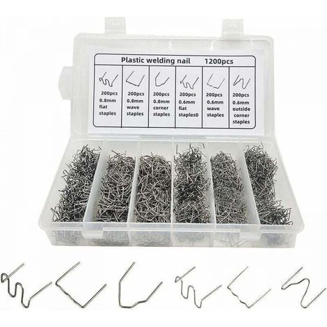 Agrafes Chaudes De Réparation En Plastique Automatique Pour La Réparation De Soudure En Plastique De Pare-Chocs De Voiture, 1200PCS (1/4)