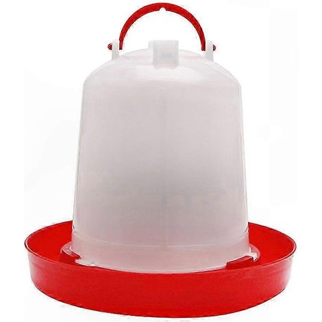 Mangeoire suspendue portable et abreuvoir automatique pour volailles, grande capacité 2,5 L, rouge (1/5)
