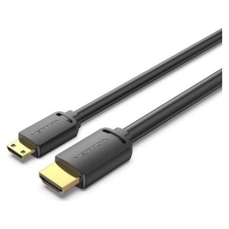 Cable HDMI 4K Vention AGHBG/ HDMI Macho - Mini HDMI Macho/ 3m/ Negro