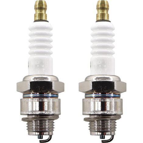 Set di 2 candele per tosaerba Briggs & Stratton da 3,5-6,5 CV serie 450, 550, 625, 650 e 675 Quantum. Sostituisce le candele Champion RJ19LM e NGK BR2LM. (1/4)