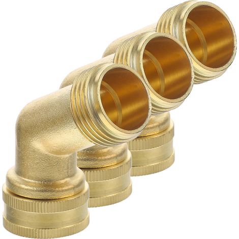 Lot de 3 vannes à bille en cuivre pour raccords de tuyaux d'eau coudés (1/5)